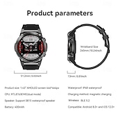 お買い得  スマートウォッチ-696 DM51 スマートウォッチ 1.43 インチ スマート·ウォッチ ブルートゥース ECG + PPG 歩数計 着信通知 と互換性があります Android iOS 女性 男性 ハンドフリーコール メッセージ受信通知 IP 67 51mmウォッチケース