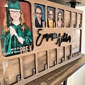 cheap Graduation-Graduation School Picture Frame, Pre-K to 12, Wooden Photo Frame for School Years (K-12), 14 Photo Slots, Ideal Graduation Gifts &amp; Party Decor for Children and Classmates