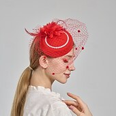 levne svatební facinátoři-Vlasové ozdoby Napodobenina perel Peří Svatební Večerní oslava Elegantní Svatba S Perličky Přílba Pokrývky Hlavy
