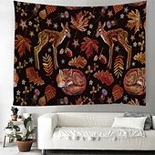 billige boho billedvev-Skogsdyr hengevev veggkunst stor vev mural dekor fotografi bakteppe teppe gardin hjemme soverom stue dekorasjon rev hjort