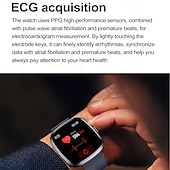 economico Smartwatch-Orologio intelligente monitor della glicemia ECG pressione sanguigna e temperatura corporea Android iOS IP68 1.75