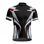 abordables Maillots pour hommes-Homme Maillot Velo Cyclisme Manche Courte Cyclisme Tee-shirt Maillot avec 3 poches arrière VTT Vélo tout terrain Respirable Séchage rapide Conception anatomique Mèche Rouge Bleu Bleu Ciel Des sports