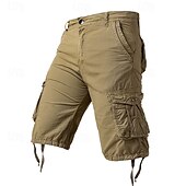 billiga Klassisk-Herr Cargo-shorts Shorts Sommarshorts Flera fickor Slät Komfort Bärbar Knelängd Utomhus Sport Dagligen Mode Ledigt Svart Blå