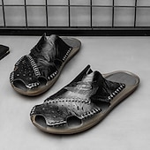 abordables Sandales décontractées-Sandales d&#039;extérieur en similicuir pour hommes avec semelle robuste et design respirant – chaussures confortables pour la randonnée et les vêtements décontractés