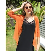 voordelige moeders wikkels-Damesomslag Elegant 3/4 mouw Chiffon Bruiloftsomslagen Met Pure Kleur Voor Feest Lente zomer