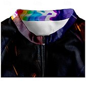 abordables Maillots pour hommes-Homme Maillot de cyclisme Manche Courte Cyclisme T-shirt Maillot avec 3 poches arrière VTT Vélo tout terrain Respirant Séchage Rapide Design Anatomique Évacuation de l&#039;Humidité Noir Arc-en-ciel Des