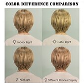tanie starsza peruka-Peruki syntetyczne Bouncy Curl Kinky Straight Fryzura asymetryczna Schludna grzywka Tkany maszynowo Peruka 30 cali A1 Włosie synetyczne Damskie Klasyczny Wygodny Przejście kolorów Wielokolorowy