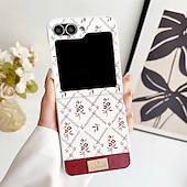 cheap Samsung Cases-Phone Case For Samsung Galaxy Z Flip 7 Z Flip 6 Z Flip 5 Z Flip 4 Back Cover Shockproof Retro PU Leather