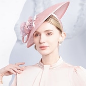 tanie Fascynatory i kapelusze-kapelusze sinamay melonik / kapelusz typu cloche kapelusz przeciwsłoneczny kapelusz spodek wesele przyjęcie herbaciane eleganckie wesele z kokardą kwiatowy nakrycie głowy nakrycie głowy