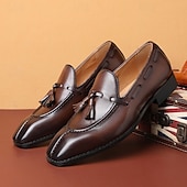 economico Semi-formale-scarpe derby kentucky marroni da uomo con dettaglio nappa - oxford in pelle lucida per eventi di corsa e occasioni formali