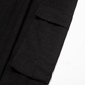 baratos Clássico-Homens Calças Cargo Calças de linho Calças Calça verão Calças de praia Com Cordão Cintura elástica Bolso multi Tecido Conforto Respirável Mimolet Casual Diário Feriado Moda Estilo Clássico Preto