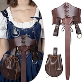 ieftine Accesorii și altele-Retro / vintage Medieval Renascentist Curea în Talie Husă pentru curea Broasca sabie Pirat Viching elfică Pentru femei Viching Pirat Fantezie Halloween Carnaval Performanță Petrecere LARP Adulți