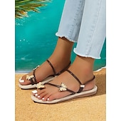 economico Infradito da Vacanza-Per donna Sandali Boho Da mare Giornaliero Farfalla Piatto Punta tonda Festività PU Mocassino Argento Nero Bianco