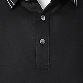 levne Pánské elitní polo-Pánské Pólo Práce ulice Klasický Krátký rukáv prázdniny Módní Pevná barva Proužky Knoflíky Stripe-Trim Léto Jaro Černá Bílá Světle šedá Pólo