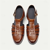 cheap Premium Leather Sandals-Men&#039;s Leather Fisherman Sandals - Breathable Summer Closed-Toe Sandals for Casual &amp; Outdoor Wear