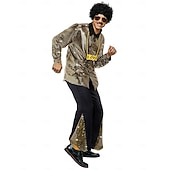 preiswerte Outfits-Retro Vintage 1960er Hippie Hose Hemd Schlaghosen Hippie Kostüm Herren Halloween Karneval Maskerade Abendgesellschaft Musikfestival Pride Parade Erwachsene Hemd Hose Ganzjahres