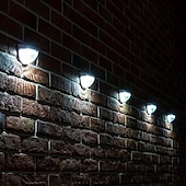 economico Applique per esterni-4 pezzi luce da parete solare impermeabile per esterni cortile giardino recinzione scala parete balcone recinzione illuminazione luce bianca luce calda radiante