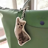 levne Personalizované dárky-Personalizovaný malý polštářek se zdjęníkem mazlíčka design polštáře na zakázku kulatý klíčenka pro milovníky zvířat dárek v podobě obličeje pro něj/ní/děti/starší