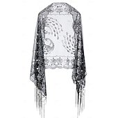 levne Šály a šátky-Retro Řvoucí 20s 20. léta 20. století šátek Wrap Přehozy přes ramena Velký Gatsby Buben dívka Flitry Třásně Dámské Karneval Svatební Večerní oslava Plesová maškaráda Dospělé Šátek