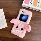 Недорогие Чехлы для Samsung-телефон Кейс для Назначение SSamsung Galaxy Z-флип 6 Z Flip 5 Z Flip 4 Z Flip 3 Кейс на заднюю панель Защита от удара Ретро Плюш