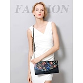 abordables Bolsos de mano y de noche-Cartera de piel sintética con estampado de mariposas y flores para mujer, con cadena, se puede llevar al hombro o cruzada, bolsillos con cremallera de varios compartimentos, adecuada para reuniones diarias y eventos de fiesta por la noche