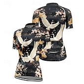 abordables Maillots de mujer-Mujer Maillot de Ciclismo Animal Flor Manga Corta Bicicleta Camiseta Maillot con 3 bolsillos traseros MTB Bicicleta Montaña Secado rápido Diseño Anatómico Capilaridad Transpirable Deportes Negro Rojo