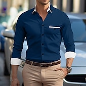 Per uomo Camicia elegante Camicia button-down Camicia non stiro Camicia con Colletto Semplice Matrimonio Lavoro Blu chiaro Bianco Rosa Blu marino Manica Lunga Colletto Tutte le stagioni Abbigliamento economico camicie da uomo no stiro-Per uomo Camicia elegante Camicia button-down Camicia non stiro Camicia con Colletto Semplice Matrimonio Lavoro Blu chiaro Bianco Rosa Blu marino Manica Lunga Colletto Tutte le stagioni Abbigliamento