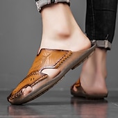 abordables Sandales décontractées-Sandales d&#039;extérieur en similicuir pour hommes avec semelle robuste et design respirant – chaussures confortables pour la randonnée et les vêtements décontractés