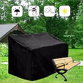 ieftine Huse pentru mobilierul de patio-1 bucată 420d oxford husă de praf pentru bancă de exterior husă de mobilier husă de mobilier de terasă în aer liber, negru