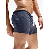 cheap Men&#039;s Boxers Underwear-Men&#039;s 1 PCS Boxers Underwear Boxer Shorts Drawstring Polyester Breathable Soft Comfortable Plain Mid Rise Dark Blue