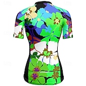 tanie Damskie koszulki-Damskie Koszulka rowerowa Kwiat Krótki rękaw Rower Tee Tshirt Dżersej z 3 tylnymi kieszeniami Kolarstwo górskie Szybkie wysychanie Anatomiczny kształt Odprowadzające wilgoć Oddychający Sport