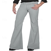 preiswerte Unterteile-Retro Vintage 1970er Lange Länge Hose Schlaghosen Hippie Einfarbig Herren Maskerade Alltagskleidung Pride Parade Pride-Monat Erwachsene Hose Frühling &amp; Sommer