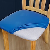 baratos Capa de cadeira-capas de assento para cadeira de jantar capa de assento à prova d&#039;água capas de assento de couro pu capas de assento de cadeira removível capa de almofada de assento de cadeira