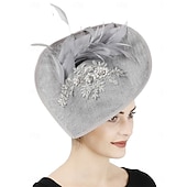 abordables Fascinators-Coiffe Tulle Mariage Élégant ancien Avec Plume Casque Couvre-chef