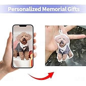 levne Personalizované dárky-Personalizovaný malý polštářek se zdjęníkem mazlíčka design polštáře na zakázku kulatý klíčenka pro milovníky zvířat dárek v podobě obličeje pro něj/ní/děti/starší