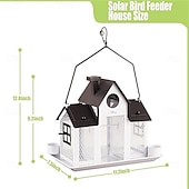 cheap Backyard Birding &amp; Wildlife-Solar Bird Feeders for Ourside,Bird House Squirrel Proof Feeder,Hanging Metal Mesh Wild Window Large Finch Cardinal Feeder Nest Houses,Bird Outdoors and Garden Decoration