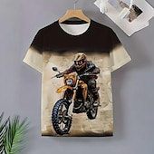 abordables Camisetas vintage-Hombre Moto Camiseta Manga Corta Camiseta Impresión 3D Cuello Barco Camisa Moda Retro Antiguo retro de la vendimia Calle Diario Negro Verano Primavera Ropa S M L XL XXL XXXL