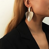 abordables Pendientes-Mujer Pendiente Clásico Forma de Hoja Elegante Aretes Joyas Dorado Para Boda Fiesta 1 Par