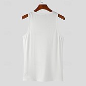 preiswerte Fitness Tank-Tops-Herren Tank Top Weste Unterhemd Ärmelloses Shirt Ärmellos Quadrathals Sommer Einfach Mode Designer Basic Urlaub Straße Ausgehen Schwarz Weiß Top T-Shirt für Herren