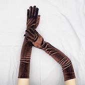 preiswerte Handschuhe für die Party-Samt Ellenbogen Länge Handschuh Party / Abend / Luxus Mit Pure Farbe Hochzeit / Party-Handschuh