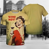 preiswerte Oberteile-T-Shirt-Ärmel Retro Poster Retro-Mädchen Grafik Für Herren Erwachsene Maskerade 3D-Druck Urlaub Party