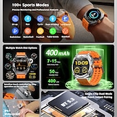 お買い得  スマートウォッチ-696 GT98 スマートウォッチ 1.53 インチ スマート·ウォッチ ブルートゥース 歩数計 着信通知 睡眠サイクル計測器 と互換性があります Android iOS 女性 男性 ハンドフリーコール メッセージ受信通知 IPX-0 46mmの時計ケース