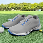 preiswerte Herren Golfschuhe-Herren Performance Golf Sneaker in Weiß mit roten Schnürsenkeln, atmungsaktive Mikrofaser, ideal für Amateurgolfer