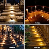 abordables Appliques d&#039;extérieur-Appliques murales solaires d&#039;extérieur à LED, lampes de sécurité étanches, lampes de sécurité à économie d&#039;énergie, éclairage LED pour jardin, escalier, cour, allée, décoration d&#039;arrière-cour, lampes