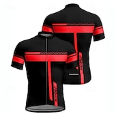 voordelige Heren shirts-Voor heren Wielrenshirt Korte mouw Fietsen T-shirt Shirt met 3 achterzakken Bergracen Ademend Sneldrogend Anatomisch ontwerp Lampenkatoen Geel Rood Blauw Sport Kleding