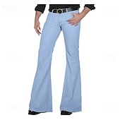cheap Bottoms-Mens Bell Bottom Jeans Pants 70s Disco Outfits for Men Vintage Flared Jeans