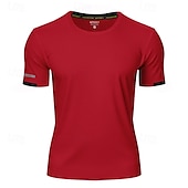 cheap Men&#039;s Casual T-shirts-Men&#039;s Tee Short Sleeve Shirt Tee Top Short Sleeve Crewneck Spring &amp; Summer Solid / Plain Color Fashion Designer Quick Dry Reflective Strip Vacation Street Going out Black White Red Top Tee for Men