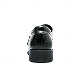 baratos Formal-sapatos formais masculinos estilo monge em couro sintético com padrão de crocodilo brilhante, design elegante com fecho de fivela para eventos empresariais e formais