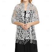 abordables enveloppes d&#039;invité de mariage-Écharpe Femme Élégant Sans manches Polyester Boléros de Mariage Avec Gland Pour Soirée Printemps &amp; Été