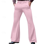 economico Fondi-Retrò Vintage Anni &#039;70 Pantaloni Pantaloni a zampa d&#039;elefante Hippie Disco Tinta unica Per uomo Halloween Carnevale Feste Abbigliamento Quotidiano Parata dell&#039;Orgoglio Adulti Pantaloni Primavera